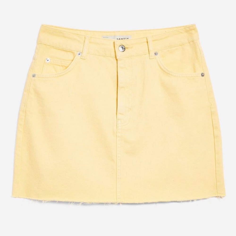 TopShop Moto mini skirt yellow